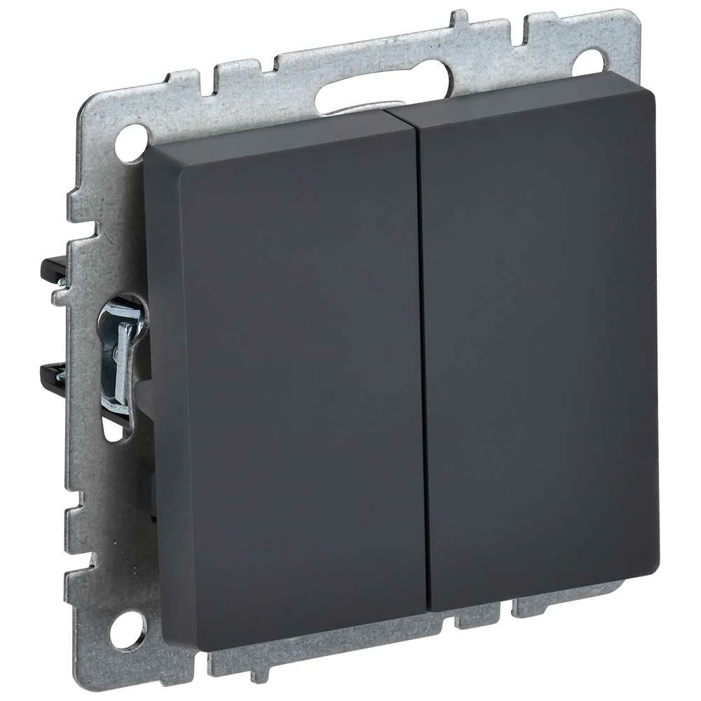 Проходной двухклавишный выключатель IEK Brite вс10-2-6-брг BR-V22-0-10-K53