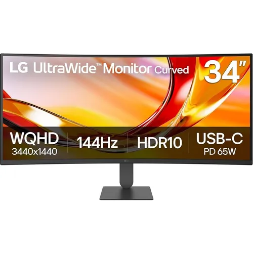 34" Монитор LG UltraWide 34U640B-B, 3440x1440, VA, 144Гц, 2хHDMI, 1хDP, изогнутый, черный [34u640b-b.aruz]