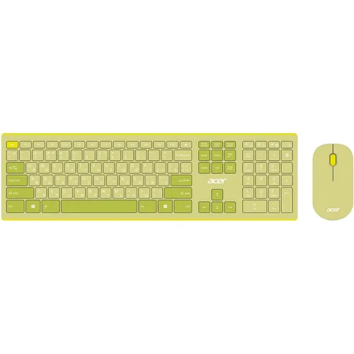 Комплект (клавиатура+мышь) Acer OCC205, USB, беспроводной, зеленый [zl.accee.00e]