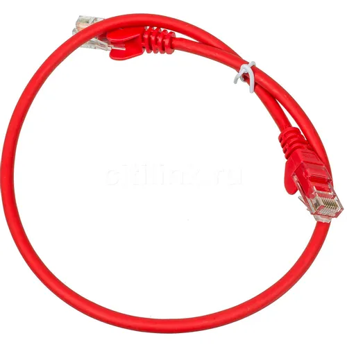 Патч-корд LanMaster вилка RJ-45, вилка RJ-45, кат.5E, LSZH, 0.5м, красный [lan-pc45/u5e-0.5-rd]