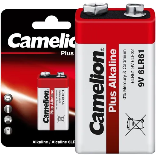 9V Батарейка CAMELION Plus Alkaline 6LR61-BP1, 1 шт. 550мAч
