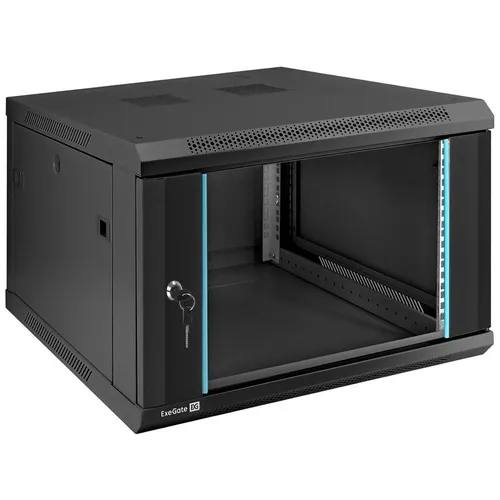 Шкаф коммутационный EXEGATE EC-WM-6U.600 EX298606RUS настенный, стеклянная передняя дверь, 6U, 600x370x600 мм