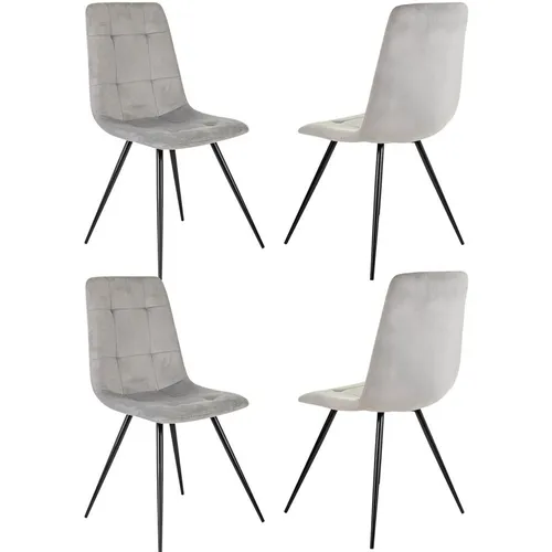 Комплект стульев DOMFY CHILLY, 4шт, на ножках, ткань, светло-серый [dk-chilly_1/hl09_4]
