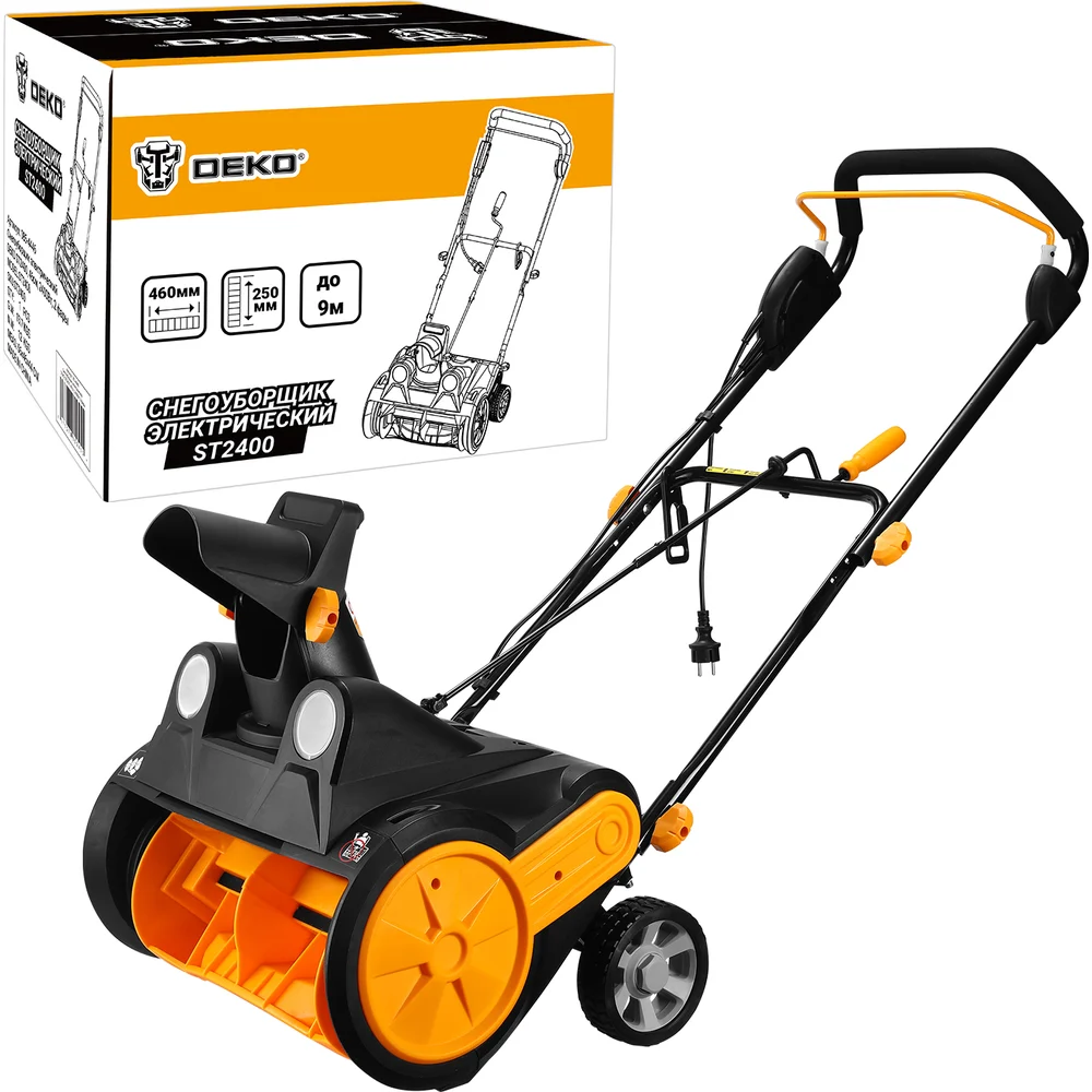 Снегоуборщик электрический DEKO ST2400, 46 см, 2400 Вт, 2 фары 085-4446
