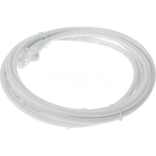 Патч-корд LanMaster вилка RJ-45, вилка RJ-45, кат.6, LSZH, 2м, белый [lan-pc45/u6-2.0-wh]
