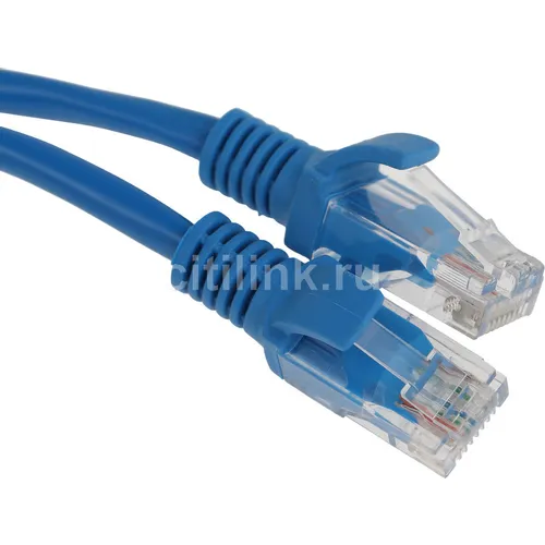 Патч-корд PREMIER PP12-5M/B литой (molded), UTP, кат.5E, 5м, 4 пары, 26AWG, алюминий омедненный, многожильный, синий