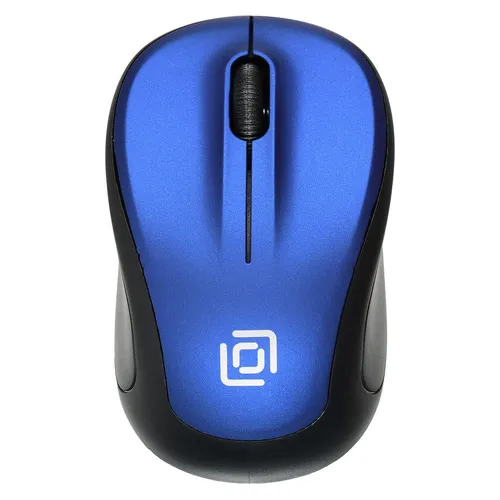 Мышь беспроводная Oklick 665MW, радио, оптическая, USB, 1600dpi, черный и синий [1025132]
