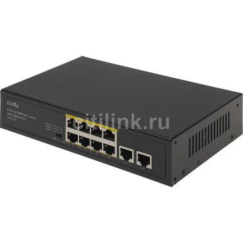 Коммутатор CUDY FS1010P, неуправляемый