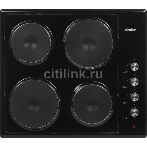 Электрическая варочная поверхность Simfer H60E04B016, конфорок: 4 шт., эмаль, независимая, черный