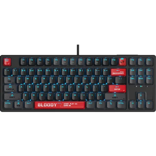 Клавиатура A4TECH Bloody AT87, проводная, USB, оптомеханическая, черный/красный