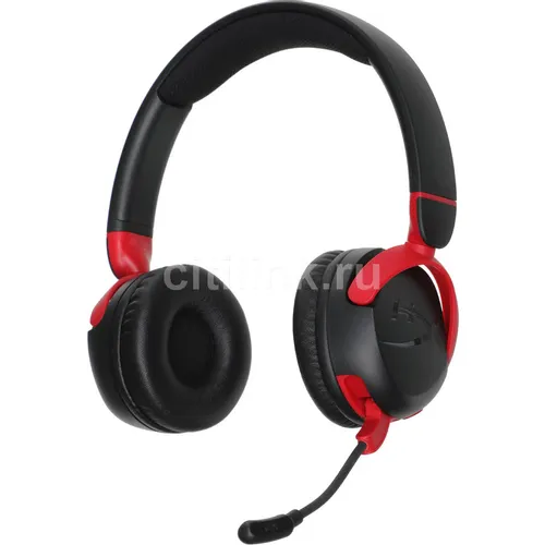 Гарнитура игровая HYPERX Cloud Mini, для компьютера, накладные, Bluetooth/3,5 мм, черный / красный [7g8f1aa]