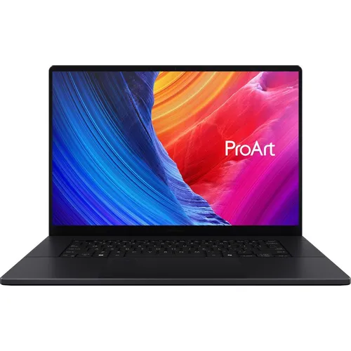 Ноутбук ASUS ProArt P16 H7606WR-SE005X, 16", 2024, OLED, AMD Ryzen AI 9 HX 370 2ГГц, 12-ядерный, 32ГБ LPDDR5x, 2ТБ SSD, NVIDIA GeForce RTX 5070 Ti для ноутбуков - 12 ГБ, Windows 11 Pro, черный [90nb17d1-m000k0]