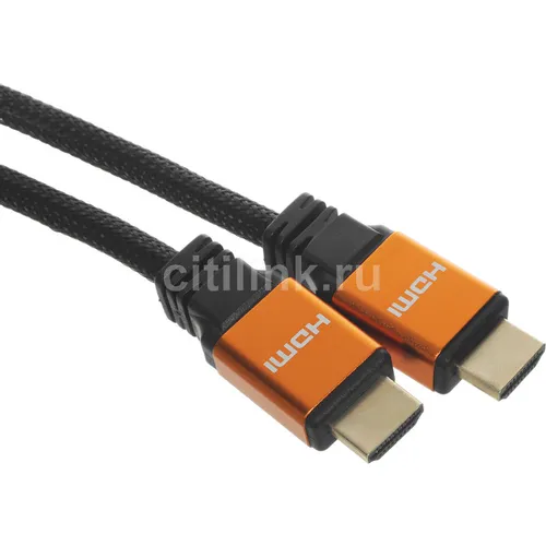Кабель аудио-видео HDMI (m) - HDMI (m), ver 1.4, 1.8м, GOLD, ф/фильтр, черный