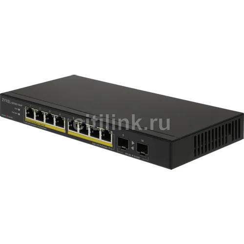 Коммутатор ZyXEL GS1100-10HP-EU0102F, неуправляемый