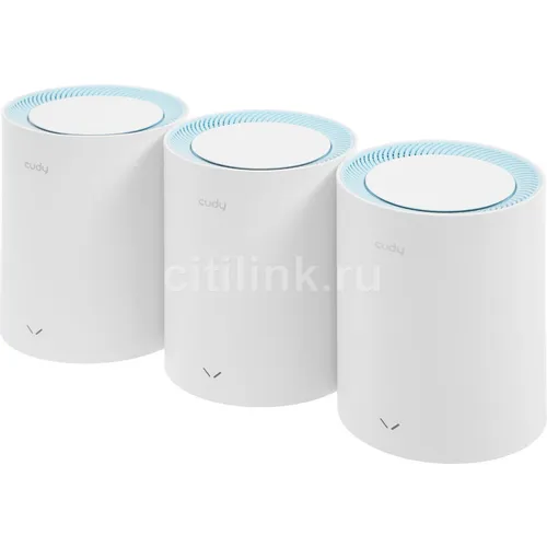 Бесшовный Mesh роутер CUDY M1200, Wi-Fi 5, AC1200, 2.4/5ГГц, 1 LAN, белый, 3 шт. в комплекте [m1200(3-pack)]