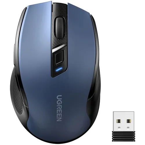 Мышь беспроводная UGREEN MU006, радио, оптическая, USB, 4000dpi, синий [25753]