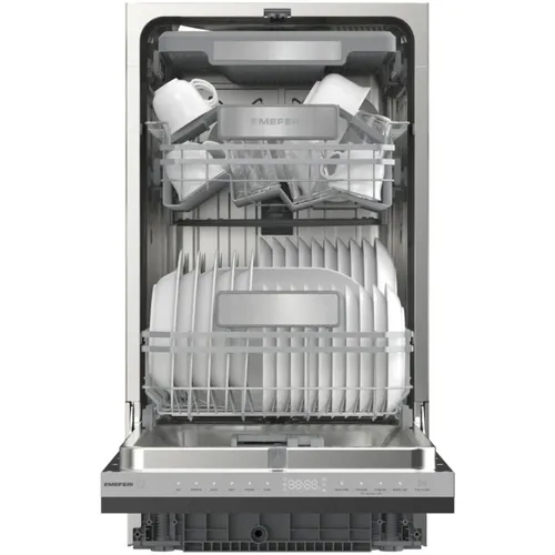 Встраиваемая посудомоечная машина MEFERI Luxe MDW4593, узкая, ширина 44.8см, полновстраиваемая, загрузка 10 комплектов, серебристый