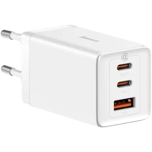 Сетевое зарядное устройство BASEUS GaN5 Pro, USB-A, 2xUSB-C, USB-C, 65Вт, 5A, белый