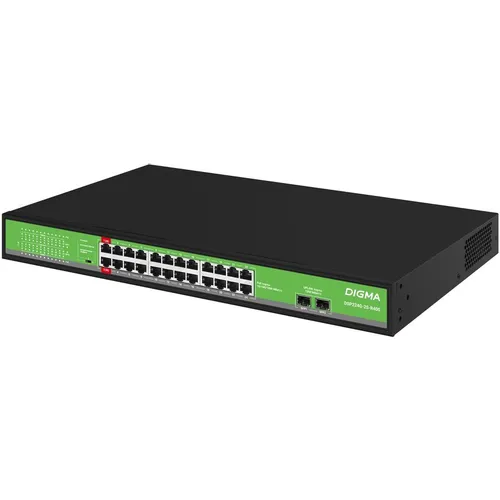 Коммутатор Digma DSP224G-2S-R400, неуправляемый