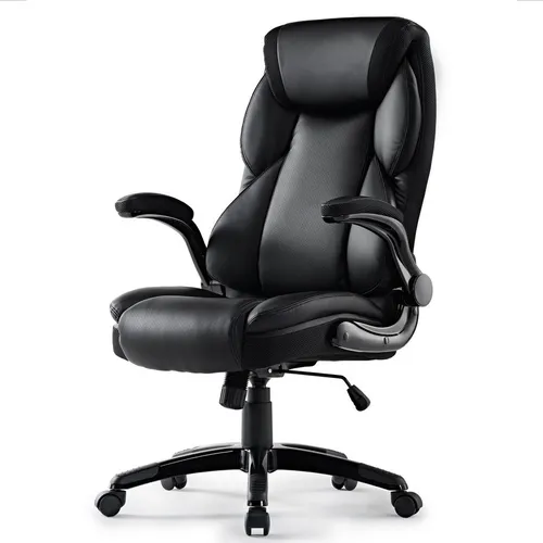 Кресло EUREKA ERK-OC11-B, экокожа, до 124кг, топ-ган, черный