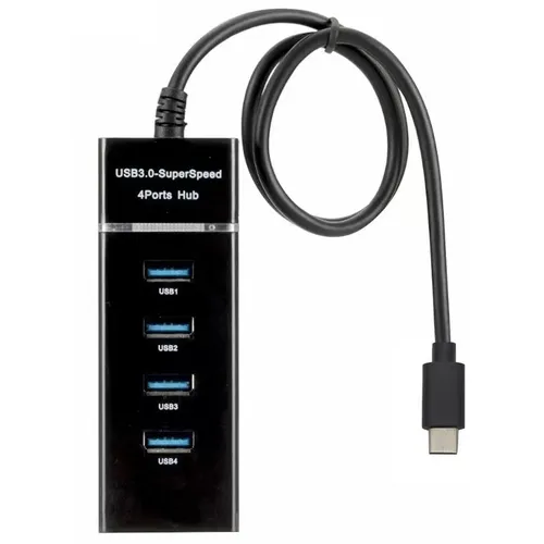 Хаб (разветвитель) Digma DHUB-4USB-C-3.0, черный