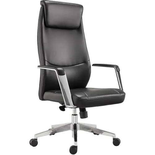 Кресло BRABIX Jazz EX-757, экокожа, до 125кг, синхромеханизм, фиксированные подлокотники, черный