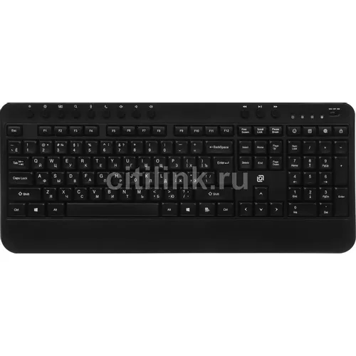 Клавиатура Oklick K257W, беспроводная, USB, Радиоканал, мембранная, черный [2070286]