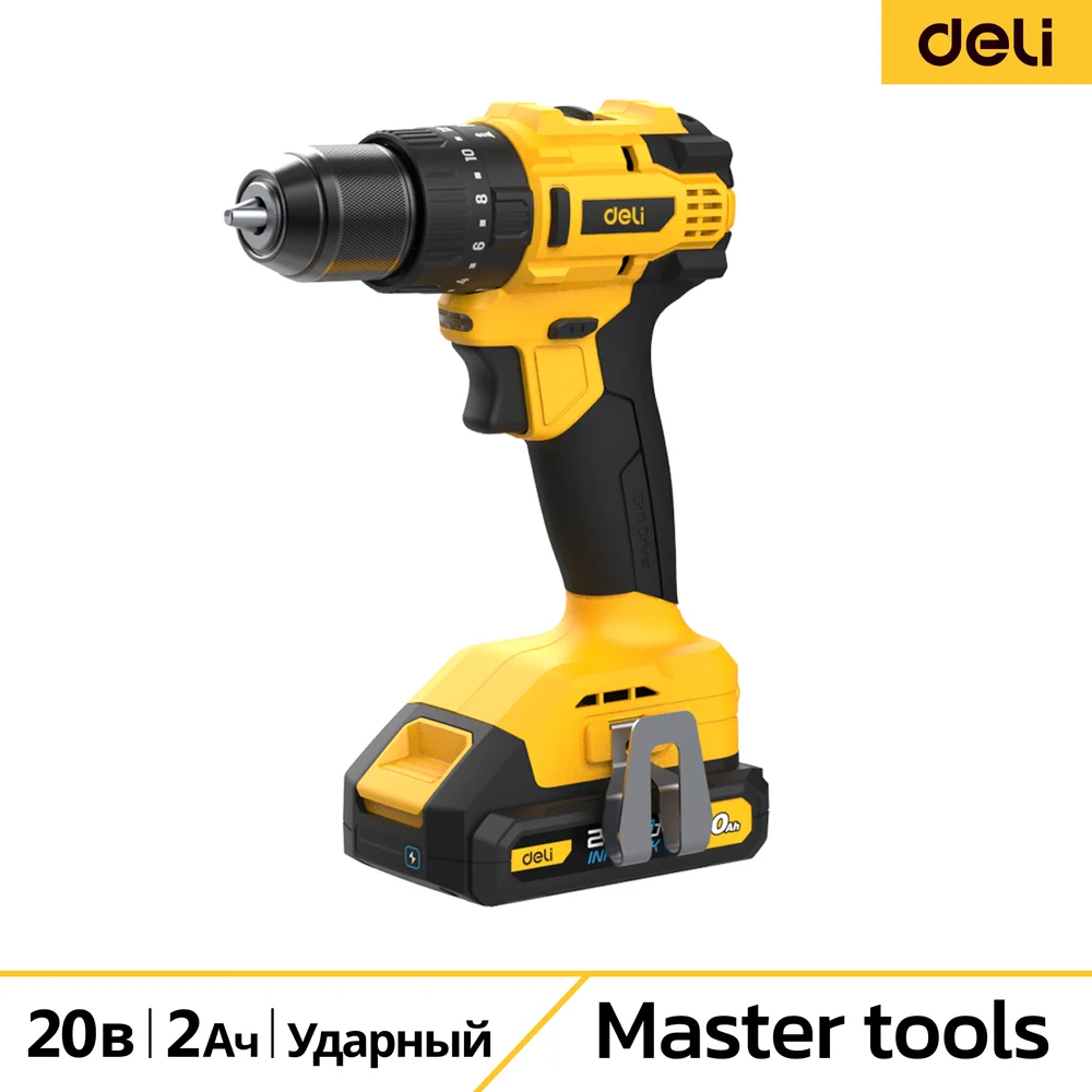 Аккумуляторная ударная дрель шуруповерт DELI DC150 168771