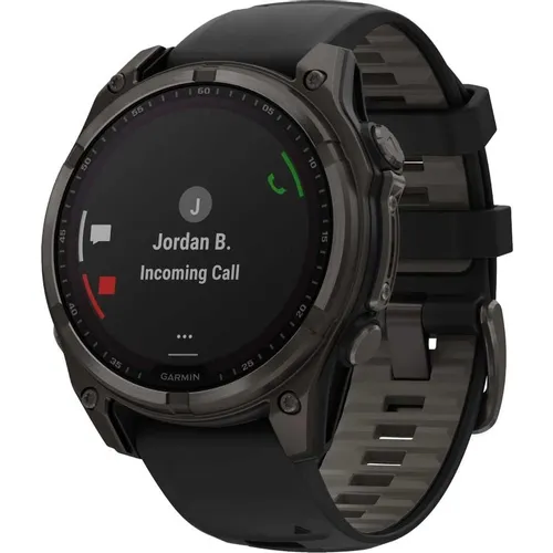 Смарт-часы Garmin Fenix 8 Solar Sapphire, 47мм, 1.3", черный/серый