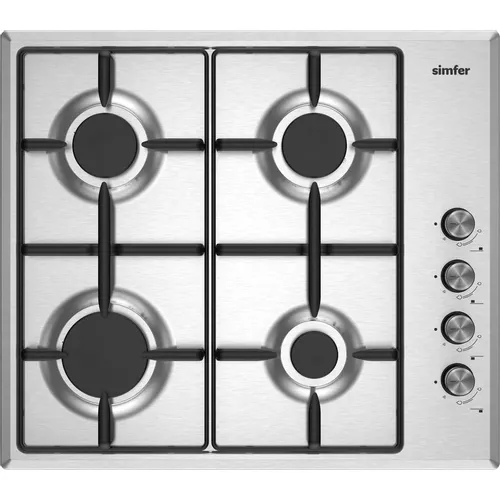 Газовая варочная панель Simfer H60Q40M025, 4 конфорки, нержавеющая сталь, серый
