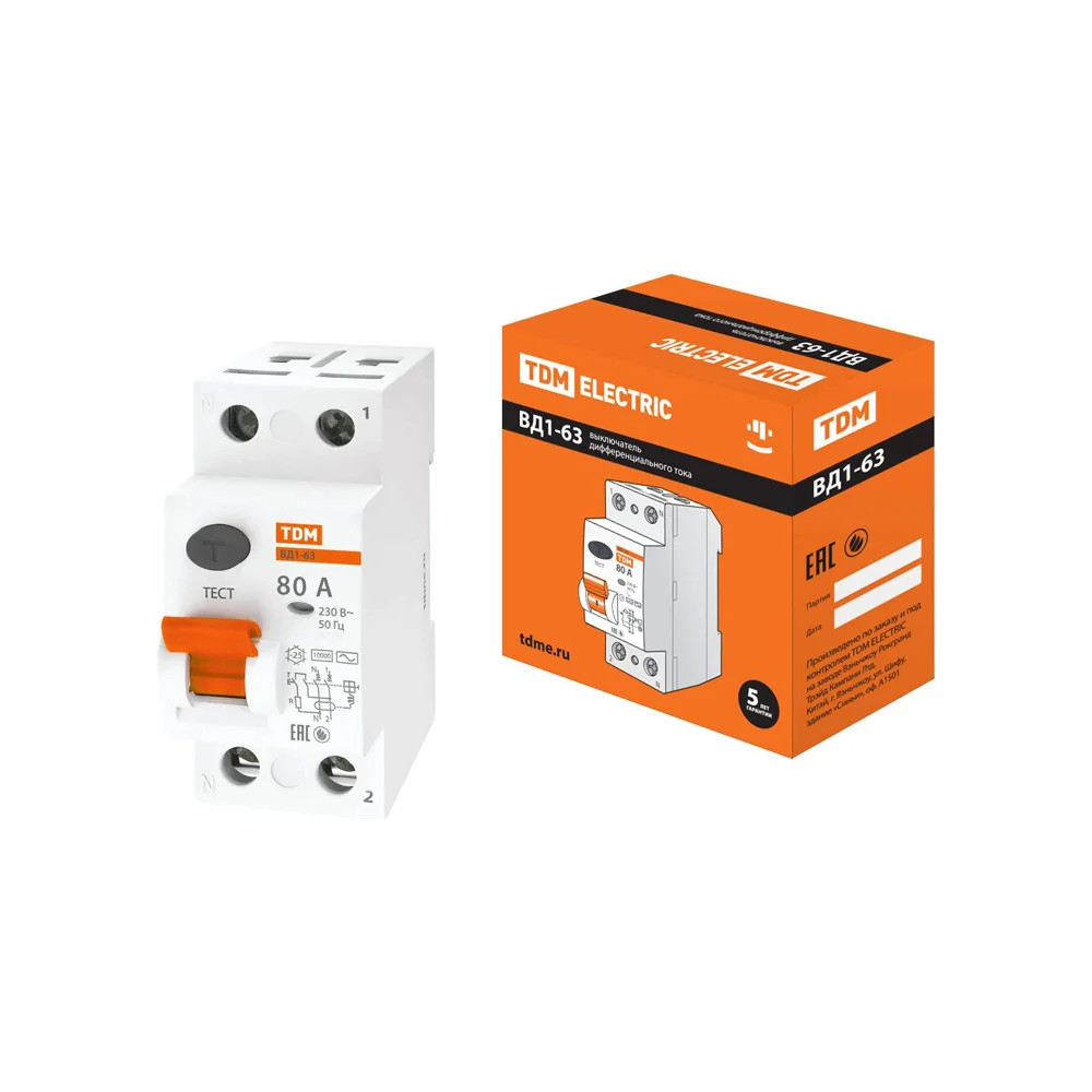 Устройство защитного отключения TDM ELECTRIC УЗО ВД1-63 SQ0203-0096