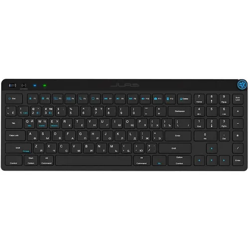 Клавиатура JLAB Jbuds KJBUDSKEYRBLK4, беспроводная, USB, Bluetooth/Радиоканал, ножничная, заводское нанесение кириллицы, черный
