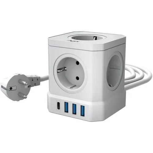 Сетевой фильтр AGNI TP-VE4U5E, 5м, белый [tp-ve4u5e-c-5m-white]