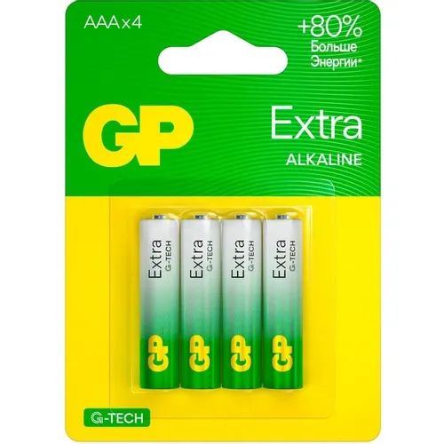 AAA Батарейка GP Extra Alkaline 24AXA21-2CRSBC4, 4 шт.