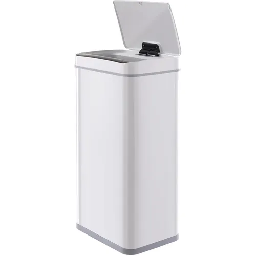 Ведро для мусора TESLER STB-40, 40л, пластик, прямоугольная, сенсорная крышка, белый [stb-40 white]