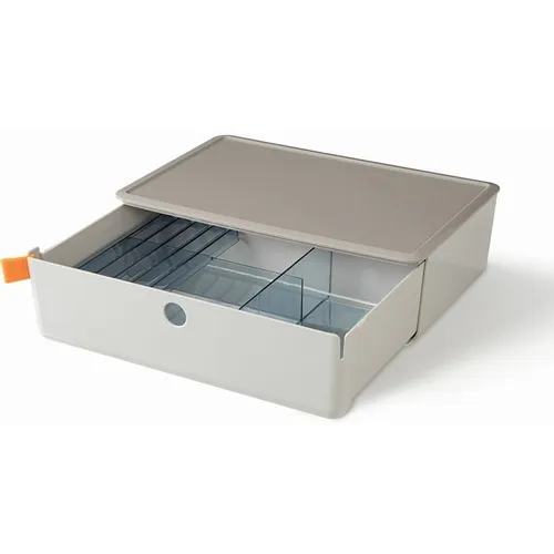 Короб для хранения Deli XDM31grey, 1 выдвижной ящик, 250x220x125, пластик, серый