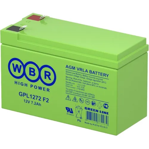 Аккумуляторная батарея WBR GPL1272 F2 для ИБП, 12В, 7.2Ач [gpl1272 f2 wbr]