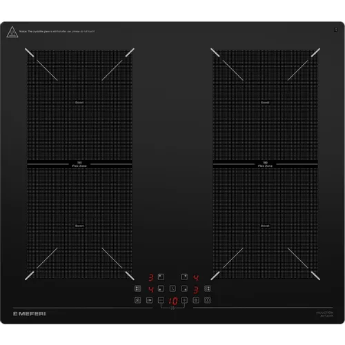 Индукционная варочная поверхность MEFERI Ultra MIH604BK, конфорок: 4 шт., стеклокерамика, независимая, черный