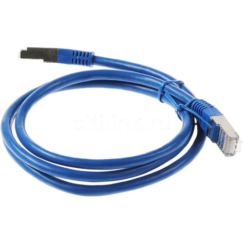 Патч-корд PREMIER PP6-1M/B литой (molded), FTP, кат.6, 1м, 4 пары, 24AWG, алюминий омедненный, многожильный, синий