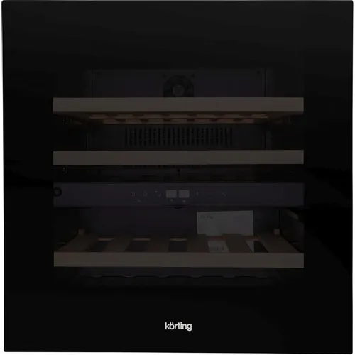 Винный шкаф Korting KFW 604 DB GN, вместимость: 30 бутылок, 59.5см, черный