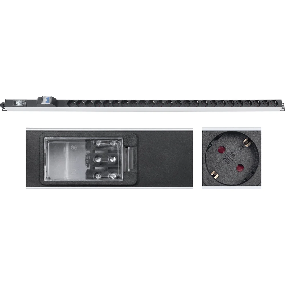 Вертикальный блок розеток для 19 шкафов Cabeus PDU-32-24S-B-T