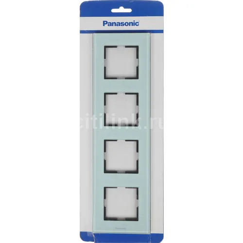Рамка Panasonic (WKTF08143GG-RU) 4шт вертикальный монтаж стекло черный