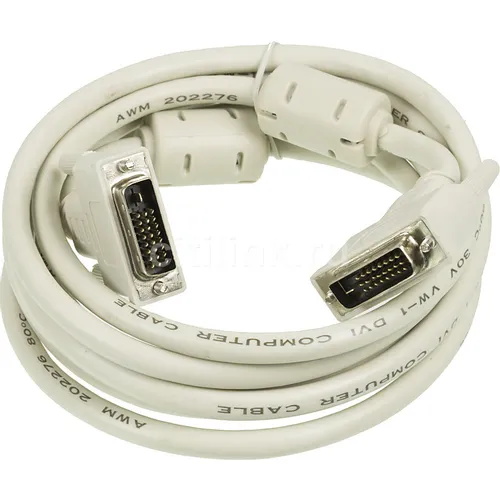 Кабель DVI NingBo DVI-D Dual Link (m) - DVI-D Dual Link (m), ферритовый фильтр , 3м, блистер, черный [rd-dvi-3-br]