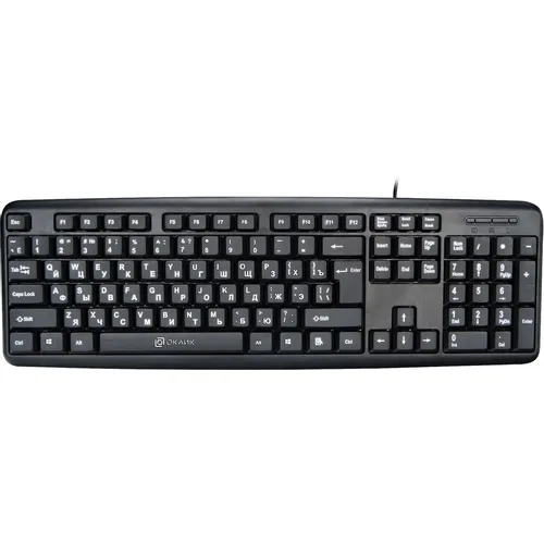 Клавиатура Oklick 180V2, проводная, USB, мембранная, черный [1185956]