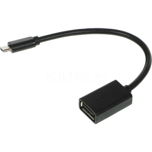 Кабель UGREEN US133, micro USB (m) - USB (f), 0.15м, черный [10396]