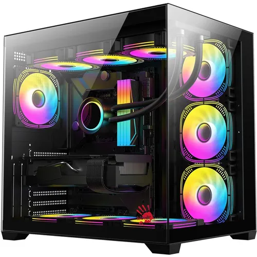 Корпус ATX BLOODY CC-122, Midi-Tower, без БП, черный [cc-122-bk]