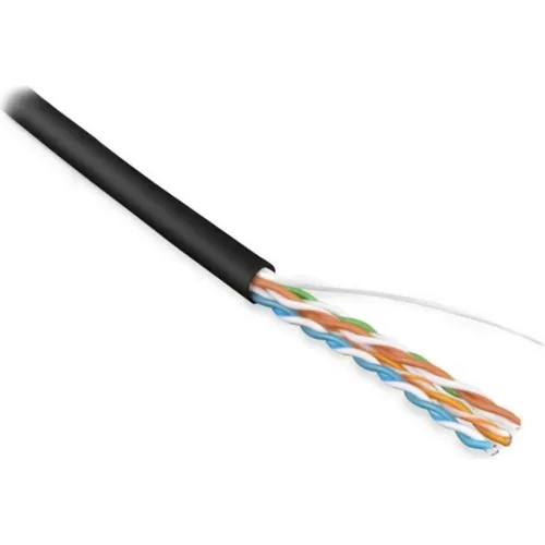 Кабель коаксиальный Hyperline RG-6, 500м, черный [coax-rg6-cu-500]