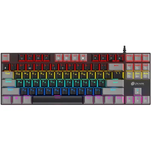 Клавиатура Oklick K600X, проводная, USB, механическая, черный/серый
