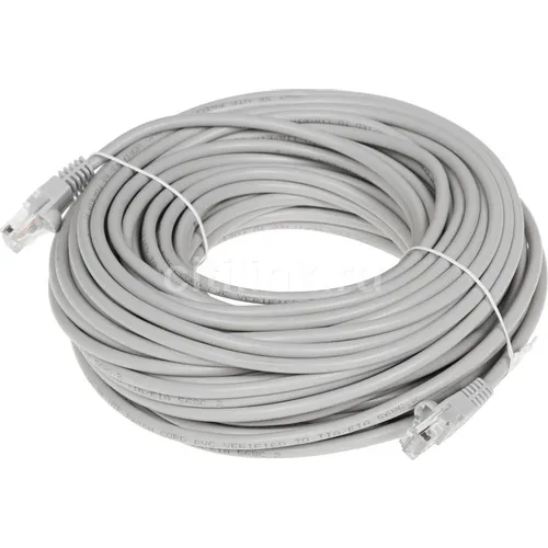 Патч-корд Buro UTP-5E-25M-G литой (molded), UTP, кат.5E, 25м, 4 пары, 26AWG, алюминий омедненный, многожильный, серый