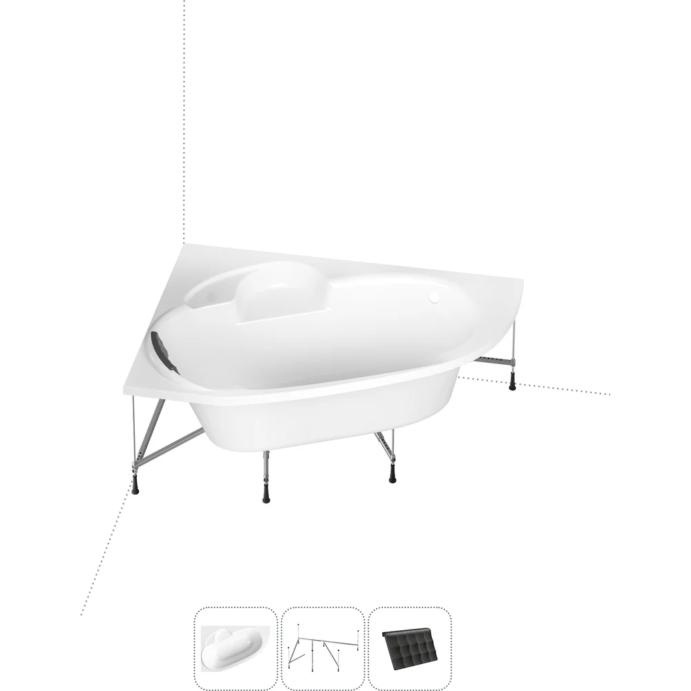 Угловая акриловая ванна Lavinia Boho Bell Pro S1-370217PL